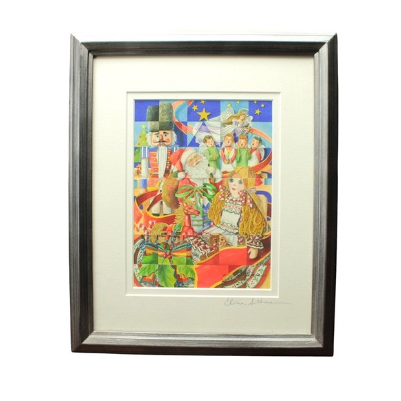 Elinor Sethman Other - Elinor Sethman Signed Medium Watercolor Painting Kaleidoscope Of Christmas Past